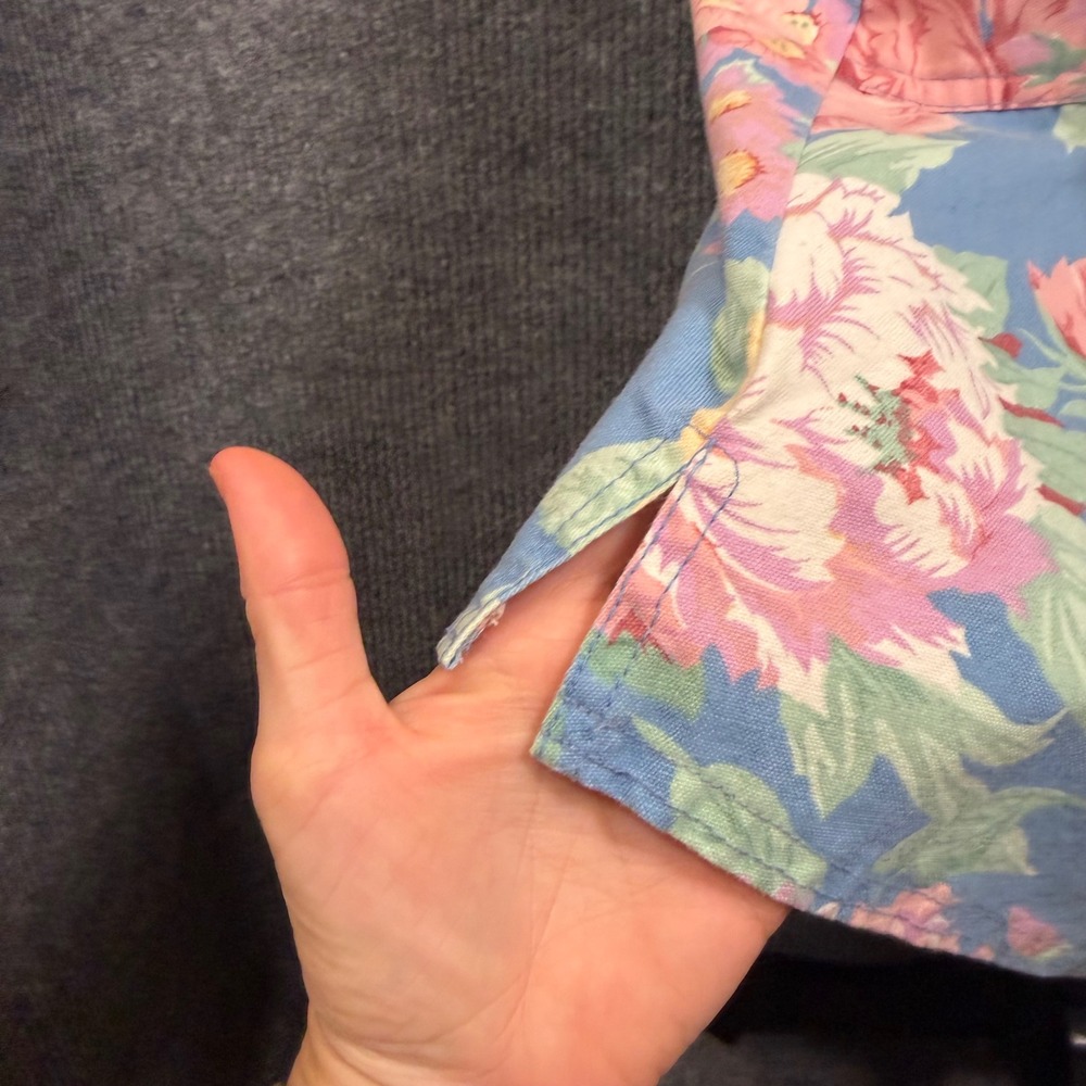 Vintage 80s Cherokee Drop Waist Chore Pocket Floral Midi Dress 7/8 Cottage Retro - Picture 8 of 12